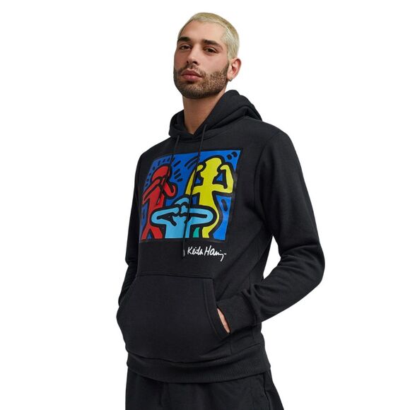 Keith Haring Hoodie Men’s Black Medium Graphic Print See No Evil Hear No Evil - Picture 7 of 8